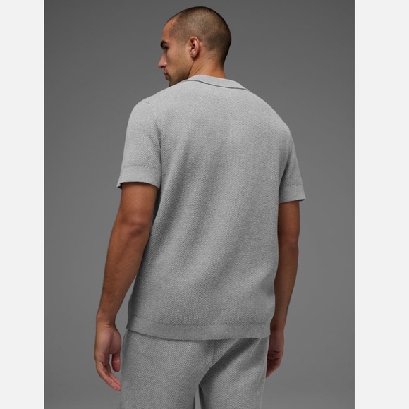 Alo Sports Club Sweater Knit Polo Grey Size XL - Picture 2 of 15